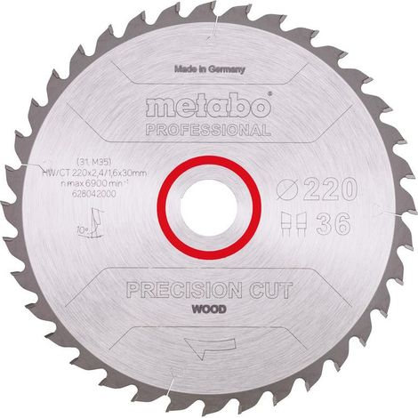 Metabo - Lama per sega per legno, 220x30 mm, 36 denti 628042000