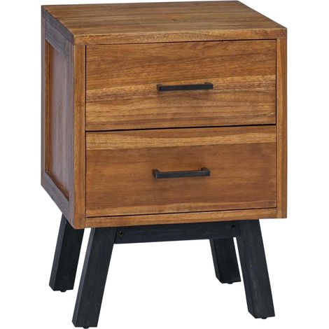 Bedside Table Natural 40 x 35 x 55 cm Solid Teak Wood vidaXL