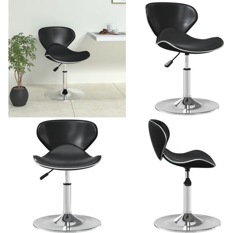 Taburete de cocina de cuero sintético negro - Taburete de cocina - Silla giratoria
