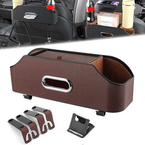 Organiseur pour siège arrière de voiture 3-en-1, boîte de rangement pour dossier de siège de voiture 2026Nouveau, organisateur de siège arrière de voiture multifonctionnel avec porte-gobelet, boîte à