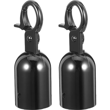 Lot De 2 Embouts De Corde Pour Barrières Et Garde-Corps Crochet De Corde 28 mm En Métal Noir Pour Usage Intérieur Et Extérieur Installation Facile (1/5)