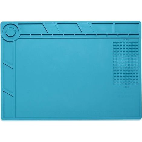 Tapis de travail à souder en siliCône pour circuit imprimé, tapis de travail de réparation magnétique, résistant à la chaleur, plateforme d'isolation pour soudure (35 x 25 cm,S-140) (1/5)