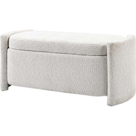 Banc de rangement, banc d'entrée, banc à chaussures, capitonné, 105 cm x 44 cm x 45,5 cm. Crème/Beige
