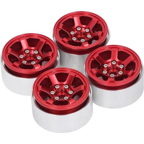 4 Stück 1,9-Zoll-CNC-Leichtmetallfelgen für RC-Crawler, Aluminium-Beadlock-Naben, SCX10 Axial-Ersatz, HSP-kompatibel (1/5)