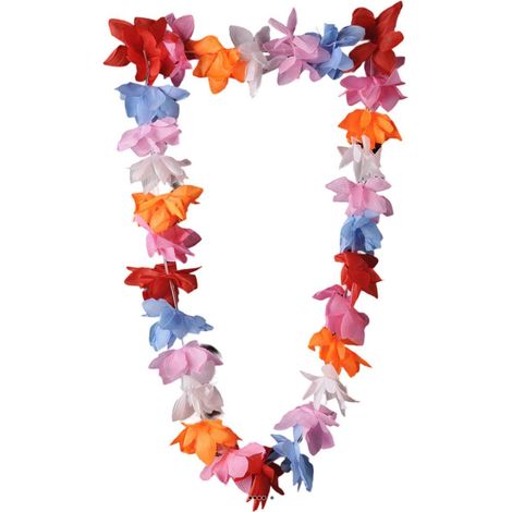 Guirlande collier de pétales artificiels Multicolore L150 cm 60 pétales D12 cm - couleur: Multi