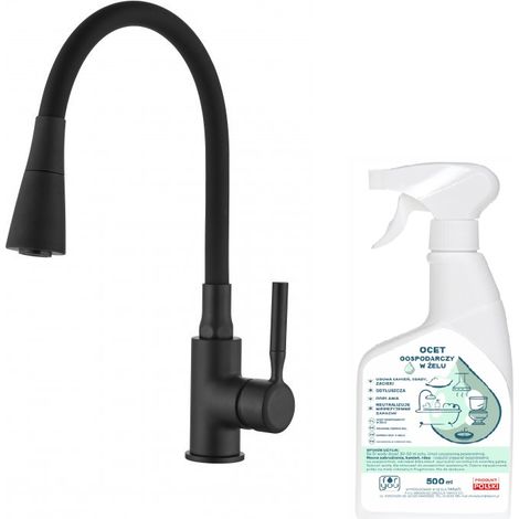 Rubinetto da cucina Invena Pogo Plus nero con aceto domestico