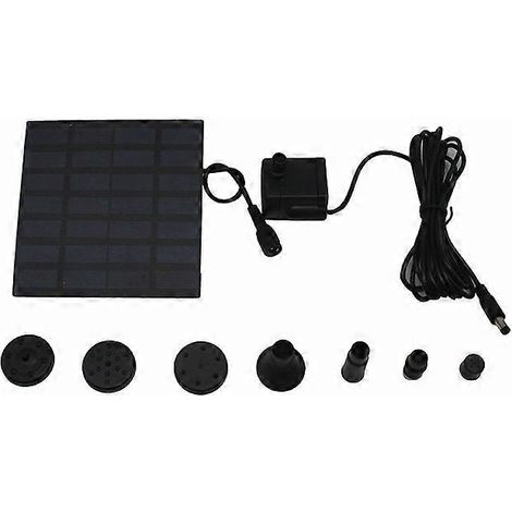 Kit de pompe solaire pour fontaine avec panneau solaire indépendant, compatible avec les bains d'oiseaux, les bassins extérieurs, les jardins de terrasse et les aquariums (noir) (1/5)