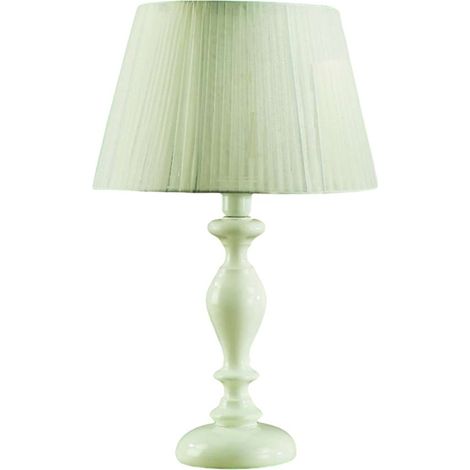 Lume In Legno Classico Bianco Lucido Con Paralume 1 Luce Albanella