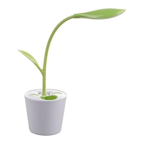 Lampe de chevet LED USB, 3 Modes d’éclairage, lampe de bureau, lampe de table, idéal pour la lecture, en forme originale de plante, verte et apaisante, multifonction, réduction de la fatigue oculaire (1/5)