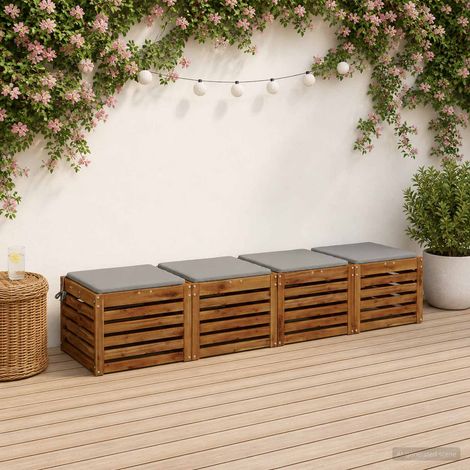 vidaXL 4-Piece Seat Cushions SOEST 4 pcs 100% Polyester Grey (1/5)