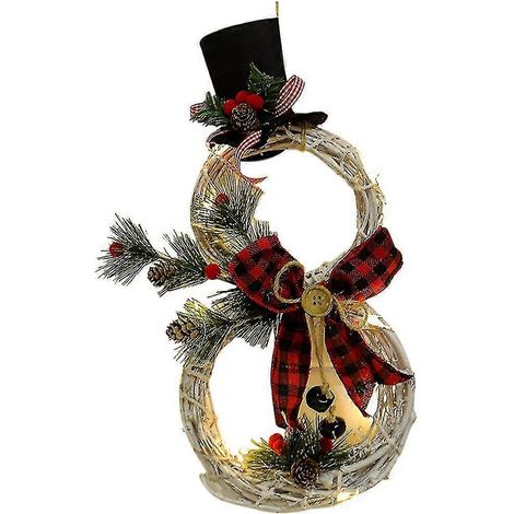 Décorations de Noël, guirlande lumineuse LED, couronne en rotin, n04579 (1/5)