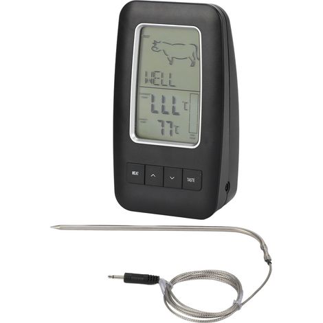 Sonde de température BBQ sans fil avec capteur à piquer, thermomètre de cuisine suspendu (émetteur et récepteur sans piles) (1/5)
