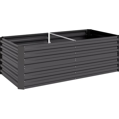 GagaCarré potager de jardin rectangulaire tubes de renforcement acier galvanisé 180 x 90 x 59 cm (1/5)