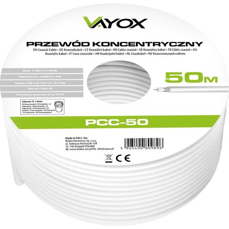 Cable coaxial Vayox RG6U PCC-50 de 50 m (1/5)