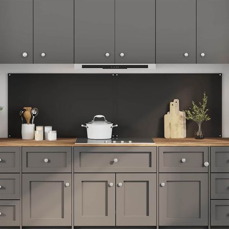 vidaXL Crédence de cuisine 2 pcs Noir 100 x 60 cm verre trempé