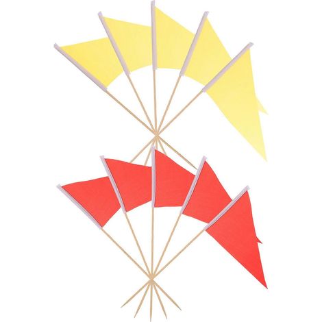Drapeaux d'irrigation de jardin, drapeaux de marquage de pelouse compatibles avec le bois et le polyester, 20 pièces (1/5)