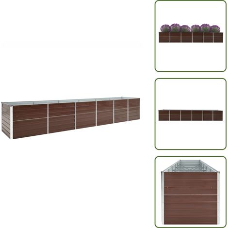 Garten-Hochbeet Verzinkter Stahl 480x80x77 cm Braun - Hochbeet - Gartenhochbeet - Stahlteil - Pflanzenbehälter - Balkonbepflanzung (1/5)