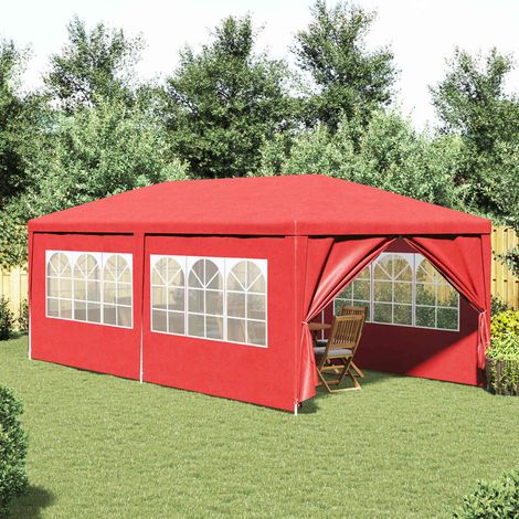 vidaXL Tente de fête 600 x 300 x 255 cm Rouge PE et acier