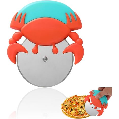 2 Pièces Roulette Pizza, Crabe Coupe Pizza, Roulette A Pizza Premium, Coupe Pizza Roulette Idéal Comme Cadeau, Roulette Pizza Professionnel pour Coupe de Pizzas, Tarte, Gâteau, Gaufres (1/5)