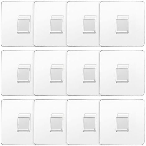 12 pièces de remplacement de crochets adhésifs pour support de douche, crochets adhésifs transparents pour support de douche d'angle, crochets collants pour douche de salle de bain (6x6 cm) (1/5)