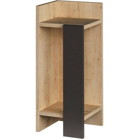 Dmora - Nachttisch Dgregucc, Niedrige Kommode, Tisch, Multifunktionaler Nachttisch, 25x27h60 cm, Eiche und Anthrazit