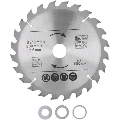 210 mm Hartmetall-Kreissägeblatt zum Schneiden von Holz und Kunststoff, für Gehrungs- und Tischkreissägen, 24 Zähne. (1/5)