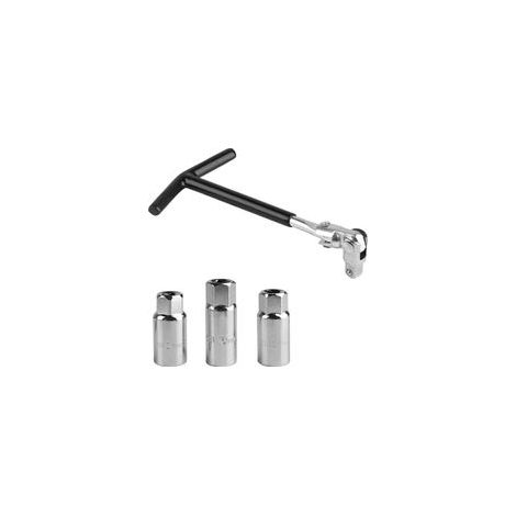 Lot de 4 clés à bougie d'allumage de 3/8", 16/18/21 mm, outil de démontage de bougie, pour voiture, moto