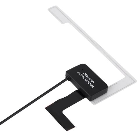 Antenne active pour autoradio numérique DAB/DAB+ SMB à angle droit, fixation sur vitre. (1/5)