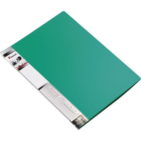 Cartella di presentazione A4 con 10 tasche, colore verde.