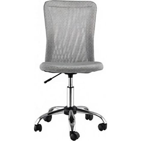 Sedia da ufficio ergonomica girevole grigia senza braccioli per home office (1/5)