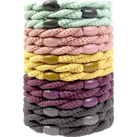 Lot de 15 Pcs Élastiques Cheveux Extra Épais, 5 Couleurs Variées, Chouchou Tressés Sans Douleur Sans Trace, Ultra Résistant pour Cheveux Épais Fins Bouclés Femmes Filles Enfants (1/5)