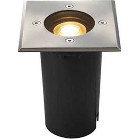 Encastré de sol extérieur SOLASTO carré Inox 304 GU10 6W max IP67 IK08 - SLV - 227684