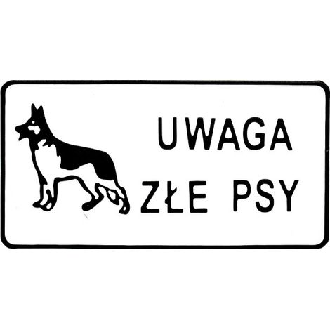 Tablica 1529CM uwaga ZŁE PSY - TAB D P3