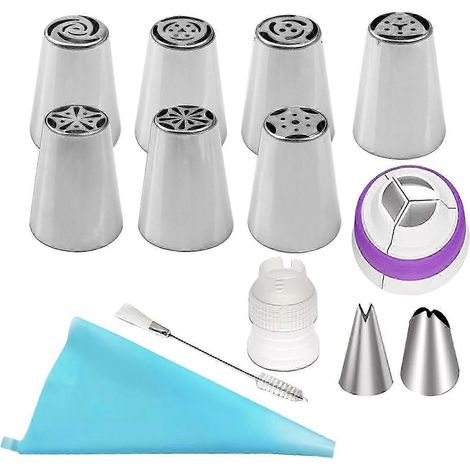 Douilles à pâtisserie russes, accessoires de pâtisserie, kit de douilles à décorer soi-même, douilles pour décorer biscuits et desserts-13Pcs (1/5)