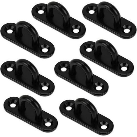 Crochet Plafond Suspension,8 Pièces Noir Plaque à Oeillets pour Crochets Balançoires Accessoires de Hamacs (1/5)