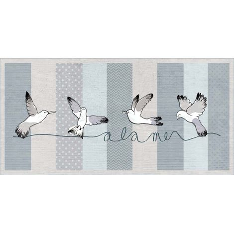 TAPIS VELVET DESSINS MOUETTES45X75 MERCURY D2428-7