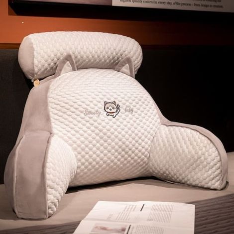 Coussin de dossier pour lit - Coussin de lecture - Coussin de chaise de lit avec accoudoirs - Idéal pour s'asseoir au lit, travailler sur un ordinateur portable ou regarder la télévision (60 x 40 cm) (1/5)
