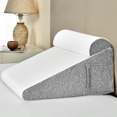 Coussin en Mousse à mémoire de Forme pour lit et canapé, Coussin de Lecture, Coussin arrière avec tête Semi-Circulaire, Profond Gris. (1/5)
