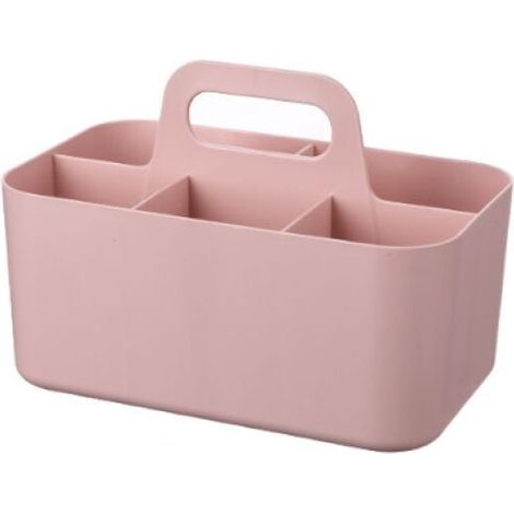 Organisateur Empilable - Boîte Rangement Rectangulaire Salle De Bain Bureau Loisirs Créatifs - 24,6 x 15,3 x 11,3 cm - Rose - 1 Pièce (1/4)