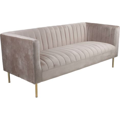Canapé 3 places Velours "Taylor" 179cm Taupe (1/5)