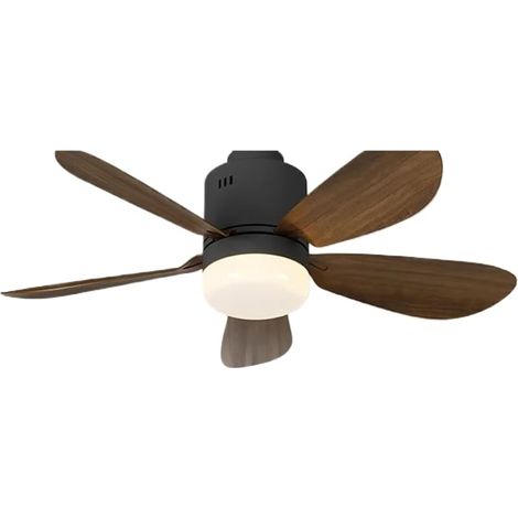 Ventilateur de plafond avec lumière et télécommande, LED E27 dimmable, trois vitesses et minuterie, petit ventilateur de plafond 32W avec lumière, douille E27, parfait pour la chambre, la chambre d'en (1/5)