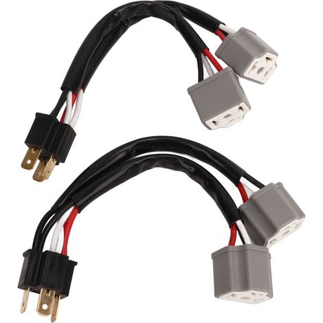 TONYSA Lot de 2 Câbles Répartiteurs de Phares en Nylon PVC 9003 H4 Adaptateur de Prise de Faisceau de Phares Mâle vers Femelle 2 Voies pour Camion Pickup Fiche de Câble LED (1/5)