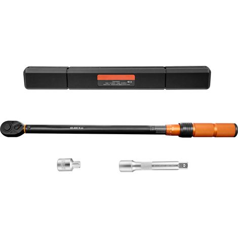 Mophorn Drehmomentschlüssel 1/2-Zoll-Antrieb 40–400 Nm ±3 % Genauigkeit, Doppelskala mit Cr-Mo-Ratschenkopf, inklusive Verlängerungsstange, Adapter und Aufbewahrungskoffer für Fahrzeugwartung (1/5)