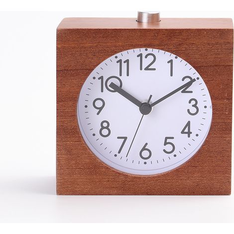 Horloge Analogique en Bois Silencieuse sans tic-tac avec Veilleuse Rétroéclairée Fonctionne à Piles Facile à Utiliser (1/5)