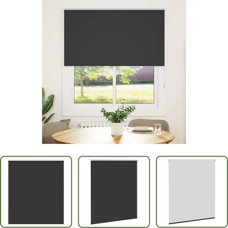 vidaXL Lichtschutz - Verdunkelungsrollo Schwarz 120x130 cm Stoffbreite 116,6 cm (1/5)