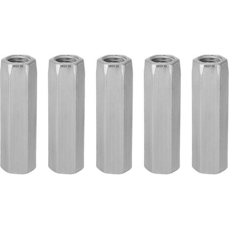 Écrou à Tige Longue 5 Pièces, écrou Hexagonal Long en Acier au Carbone M10 40/50, écrou à Douille Hexagonale, Fixations Filetées M10 (M1050) (1/4)