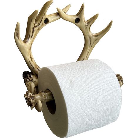 Rustikaler 8-Punkt-Toilettenpapierhalter zur Wandmontage aus Hirschgeweih – Badezimmerdekoration (1/5)