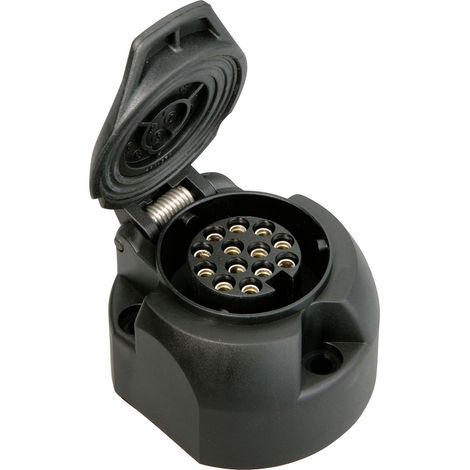 IWH 010209 Anhänger-Steckdose [Steckdose 13polig - Stecker 13polig] Kunststoff