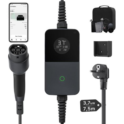 dé 3.7kW Electric Car Charger with App, 6 m Recharge Type 2 6-16A (1/5)