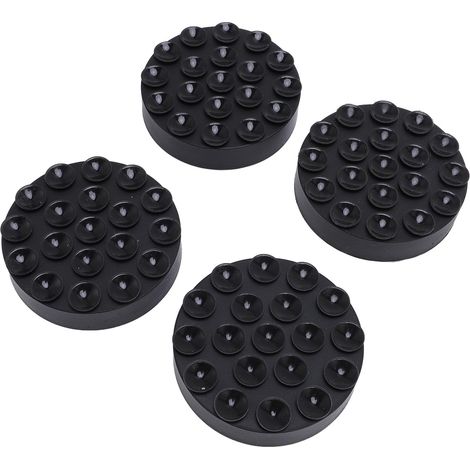 Lot de 4 amortisseurs de vibrations pour machine à laver avec ventouses puissantes, tapis anti-vibrations noir. (1/5)